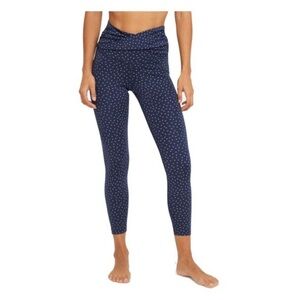 Nike • Ruched Waistband Navy Blue Polka Dot Leggings